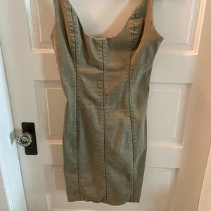 Bebe Green Denim Dress Fitted